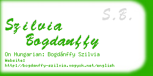 szilvia bogdanffy business card