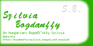 szilvia bogdanffy business card